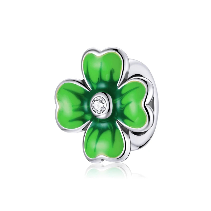 Four Leaf Clover Pendant Charms - 925 Silver Eco | DIY Jewelry Making Components | Birthstone Bracelet Accents | Nature-Inspired