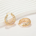 Plated 18K Laminated Gold Wholesale Oro Woman Earring Women'S Earrings Colorful Pattern Wholesale Earrings Women Accessory