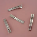 6cm Silver Filigree Rectangle Metal Alligator Hair Clips Plain DuckBill Hairpin for DIY Hair Accessories Lead Free Nickle Free