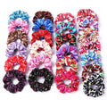 New Satin Printed Flower Floral Scrunchie Women Girls Elastic Hair Rubber Bands Accessories Tie Hair Ring Rope Holder Headdress