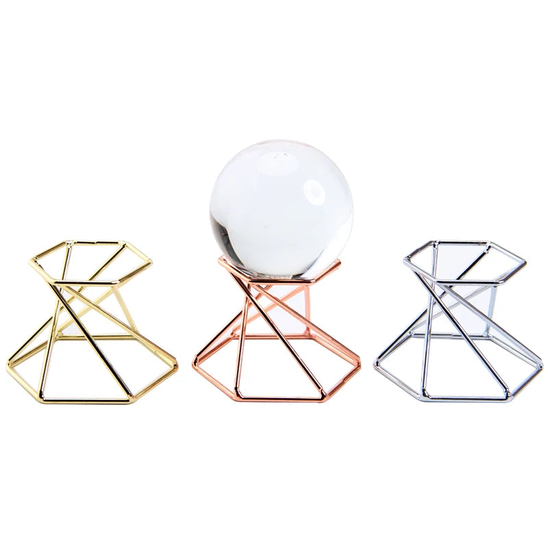 Modern Elegant Foldable Small Crystal Holder Hexagon Metal Stand with Garment Display for Racks