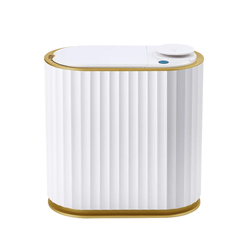 Slim Rectangular Kitchen Waste Storage Bucket Indoor/Outdoor ABS PP Trash Bin Built-In Structure Induction for Office Desktop
