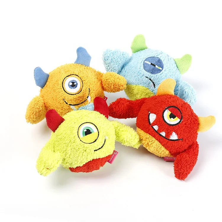 USMILEPET Dog Toys Luxury Velvet Q Treasure Interactive Dog Chew Toys Plush Squeaky Crazy Bouncer Toy for Dogs