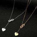 Dainty Non Tarnish Silver 18K Gold Plated Stainless Steel Women Charm Infinity Heart Pendant Necklace Jewelry