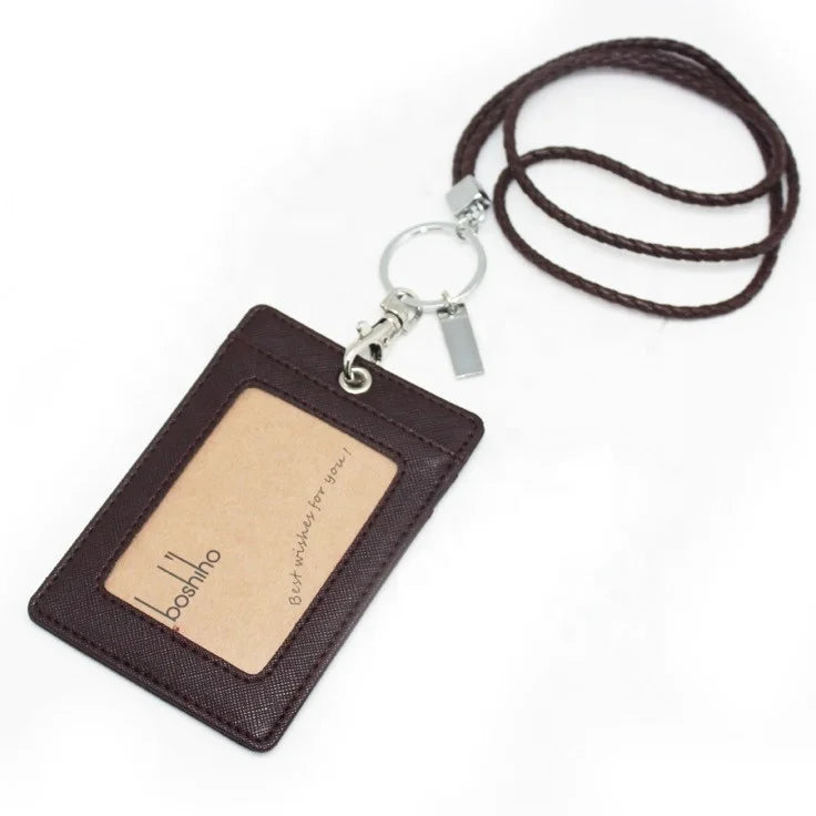 Creative Durable Exhibition Card Holder for Work Badges and Bus Cards Employee ID with Button Closure
