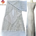 Luxury African French Mesh Sequins Lace Fabric High Quality Embroidery Pearl Beaded Tulle Lace Fabric for Wedding Evening Dress