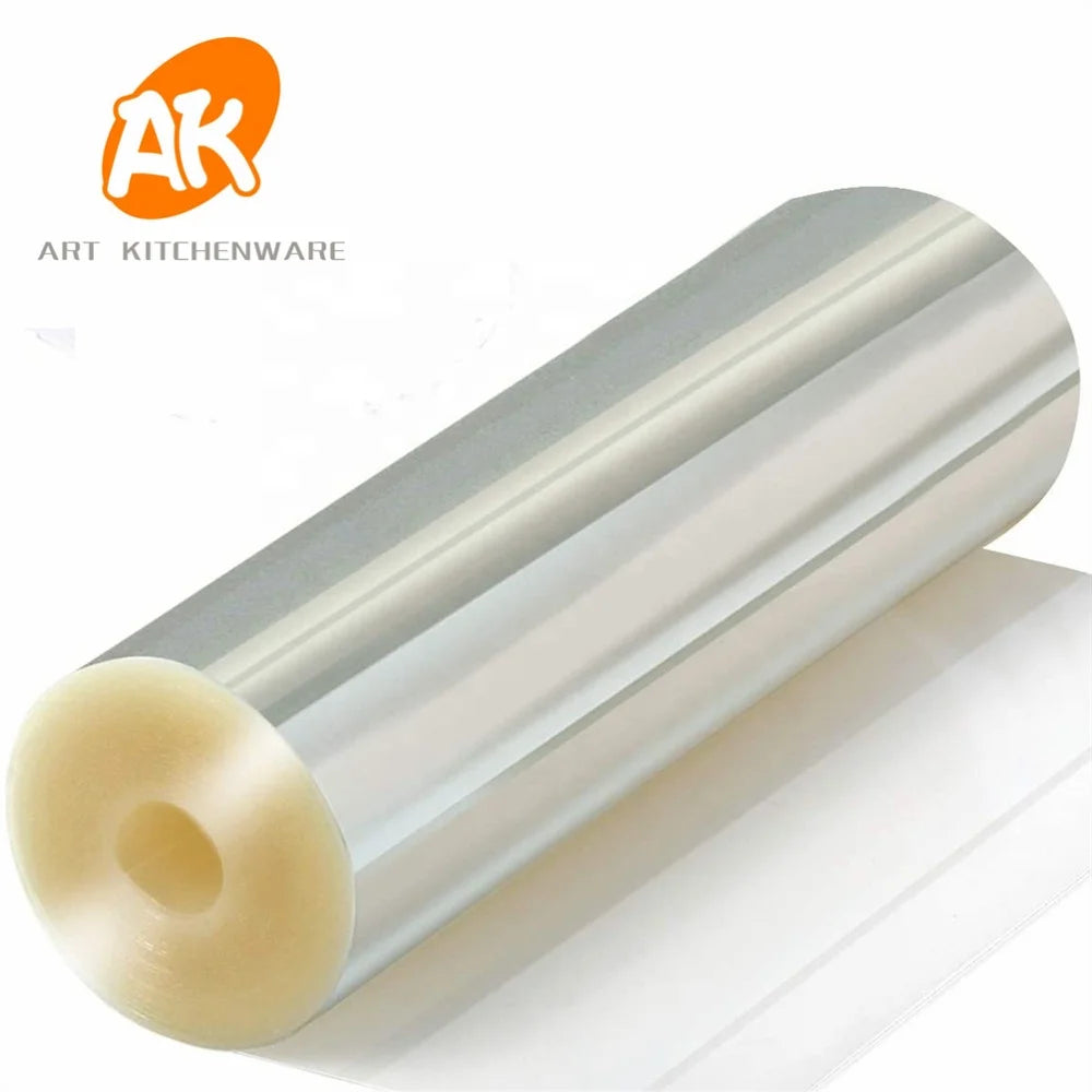 AK 4.5 to 20 cm 10m Custom Clear Transparent PET Mousse Cake Collar Cake Decorating Acetate Roll Sheet for Bakery