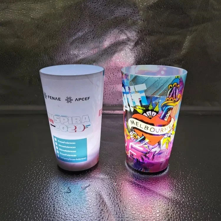 Factory Customize Logo Liquid Sensing Party Plastic LED Cup Flash Lighting Led Cup Mug for Drinks