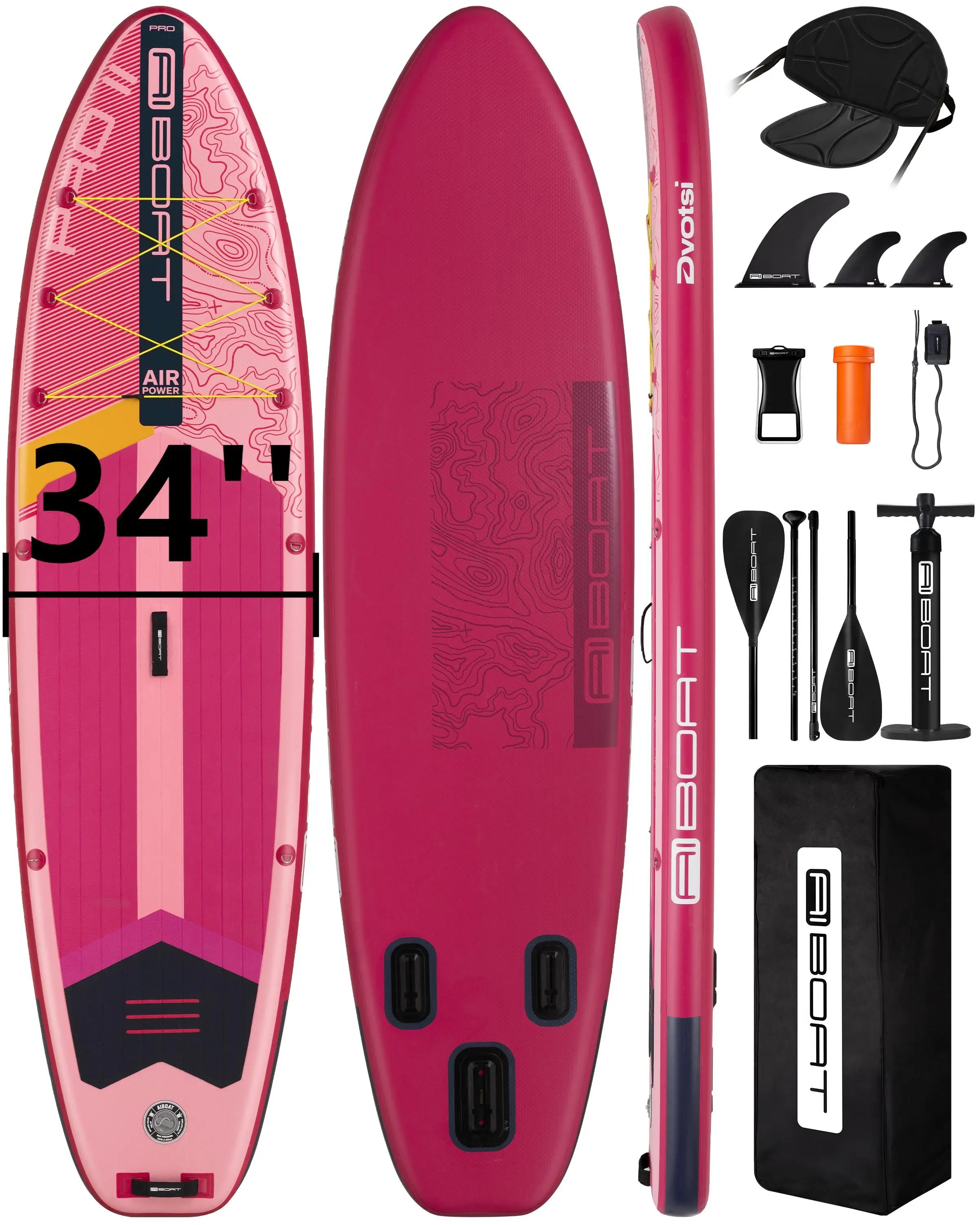 EU Warehouse Inflatable sup Paddle Board 11'x34"x6'' Inflatable Stand up Paddle Boards Pink Paddle Board with Seat