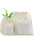 Custom Logo Printed Eco-friendly Cotton Muslin Shopping Bag with Drawstring Closure Small Size for Jewelry Pouches