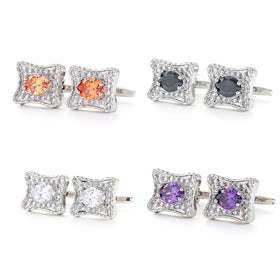 Men's Copper Zircon Cufflinks for Wedding Party Anniversary Fashion Novelty Shirt Cuff