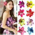 Women Chic Fashion Flowers Hair Clips Gift Sand Beach Colorful  Handmade Butterfly Orchid Vacation Hair Accessories