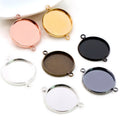20pcs/lot 10-20mm Inner Size Double Loops Style Iron Material Multi-Colors Cabochon Base Cameo Setting Charms Pendant MegaBDM
