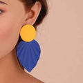 New Arrival Summer Colorful Exaggerated Leaf Earrings Fashion Design Alloy Boho Earrings for Women