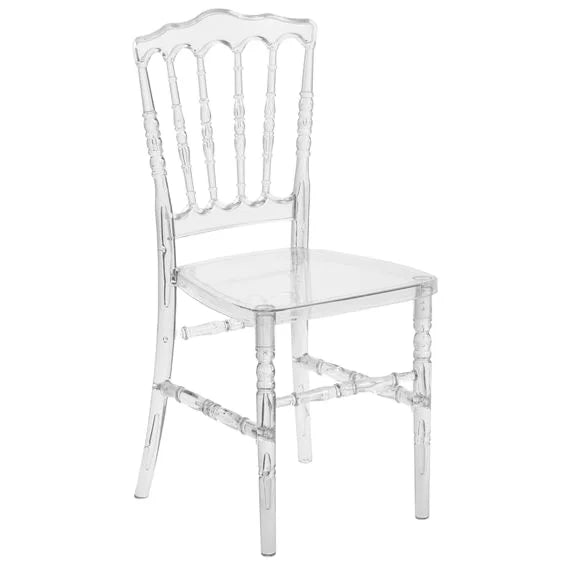 Hot Sale Clear Transparent Resin Chiavari Chair Plastic Acrylic Wedding Chair Wholesale Phoenix Napoleon Chair Factory