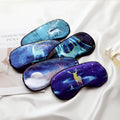 Starry Sky Deer Series Satin Silk Knit OEM Light-Shielding Sleep Eyeshade Cover with Elastic Adjustable Strap