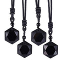 G319 Obsidian Star Pendant Lucky Love Crystal Jewelry  Fashion Black Obsidian Pendant Necklace