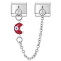 Hapiship New Original Design Glaze Moon Eye Chain Link Italian Charm Fit 9mm Bracelet Stainless Steel Making DIY Jewelry DJ700