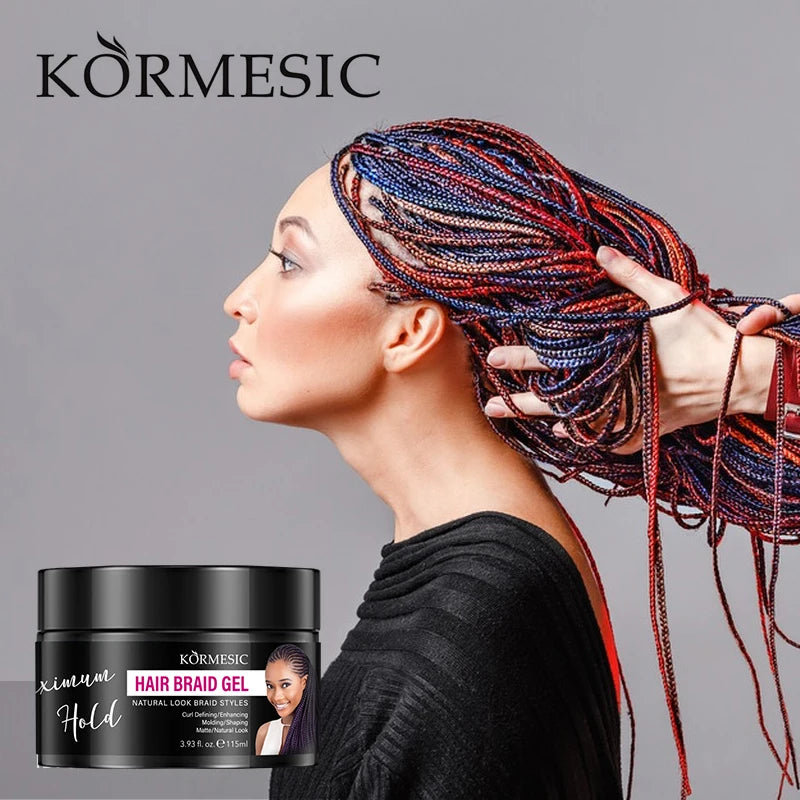OEM ODM KORMESIC Wholesale  Private Label Hair Moisture Smooth Edge Control Braid Gel Anti-Frizz Hair Braiding Gel