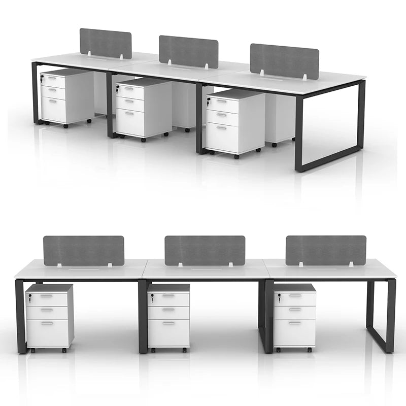 2 4 6 Seater Office Desk Modular Workstation with Partition Modern Cubicle System Furniture for Office Open Space