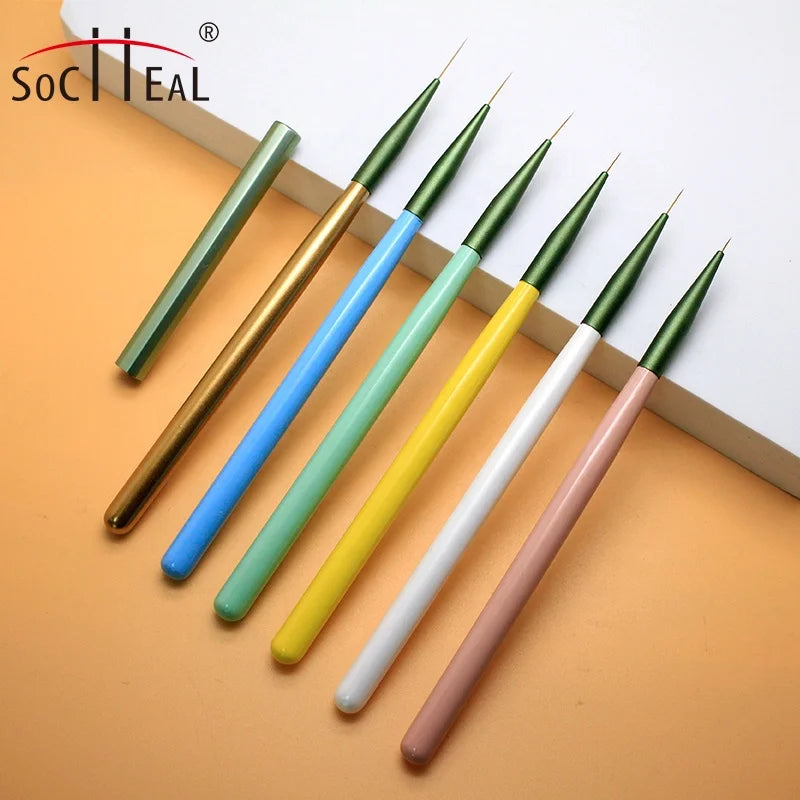 New Design Nail Brush pink Yellow White Green Blue Gold Colorful Nail Brushes Liner Nail Brush