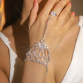 Fashion Design Slave Interweave Bangle Hand Chain Connected Finger Ring Bracelet