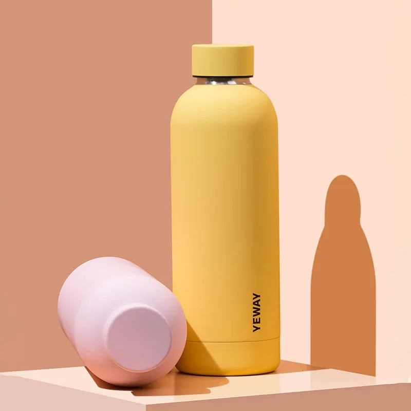 YEWAY Tasse copo Botellas De Agua Spray Rubber Painted Stainless Steel Sport Yoga Bottle Stainless Steel Sport Water Bottles