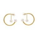 Latest 18K Gold Plated Stainless Steel Jewelry C Shape Chain Pearl  for Women Party Accessories Earrings E221445