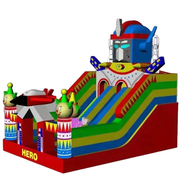 Kaluen Outdoor Inflatable Bouncy Castle 4x6m Robot Jumping Bouncer Kids Inflatable Bouncer Castle Inflatable for Kids