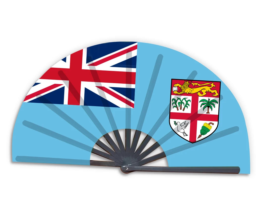 Hot Design Fiji Flag Bamboo Kong Fu Fan for Events Souvenirs Gift