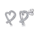 OAHLAN 925 Sterling Silver Earrings Micro-Inlaid Zircon Heart Shaped Stud Earrings