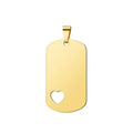 Novel Gentleman Rectangle-shaped Geometric Stainless Steel  Identity Charm with Engraving Anti-lost Pendant Blank Necklace