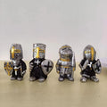 Hand-Painted Resin Medieval Knight Miniature Dwarf Warrior Figurine Desktop Sculpture MAB23 Garden Gnome Home Decor Ornament