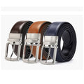 Hot Sale Men's Belt Genuine Leather Mens Reversible Ratchet Belt Fathers Gift Rotated Pin Buckle Belt With Gift Box