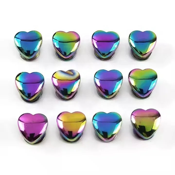 MeeTee KY621 8-14mm Love Shaped Bucket Nail Circle Face Screw DIY Rainbow Decorative Screws Buckle Alloy Rivet Luggage Accessory