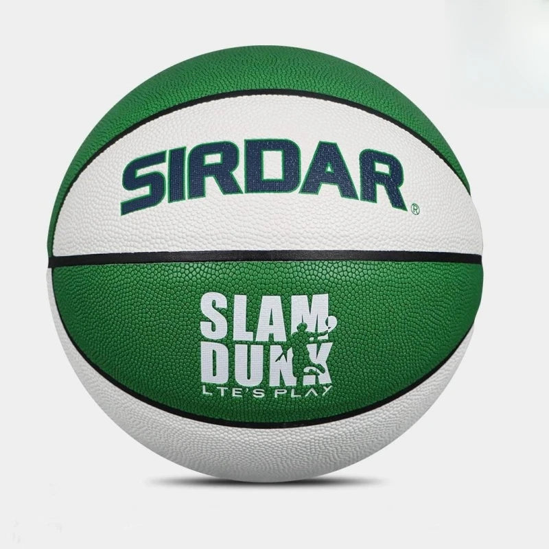 Wholesale Custom Logo PU Durable Basketball-Green & White Sizes 567