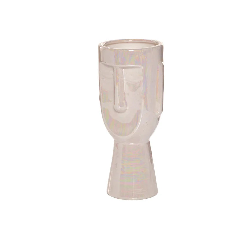 Modern Style Ceramic Flower Pots Vase Self Watering Drainage Hole Lightweight Durable Eco-Friendly Indoor/Outdoor Home Garden