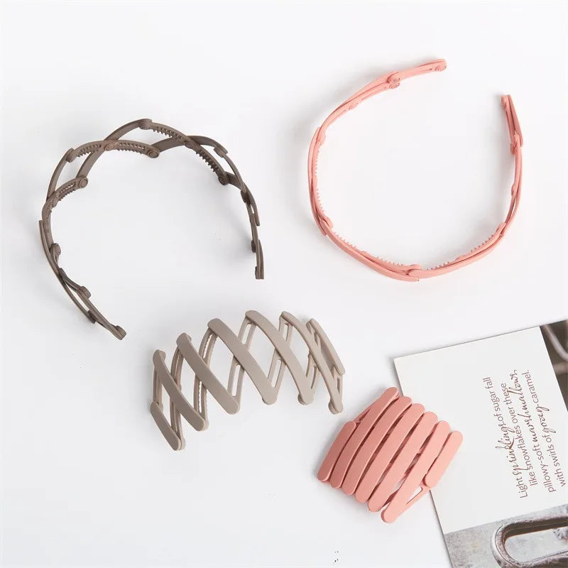 Wholesale Retractable Folding Headband Fashion Portable Plastic Headband Ladies Non Slip Matte Plastic Headbands With Teeth