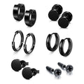 Creative New Designs Gun Black Stainless Steel Round Circle Pendant Earrings Simple Exquisite  Stud Earrings for Jewelry