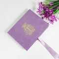 Elegant Purple Velvet Box Wedding Invitation Set with Tassel Gold Foil Clear Acrylic Invite and RSVP Card