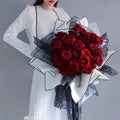 Black  White Border Waterproof Rose Flower Wrapping Paper Korean Style Half Transparent Gift Wrap Florist Bouquet Wrapping Paper