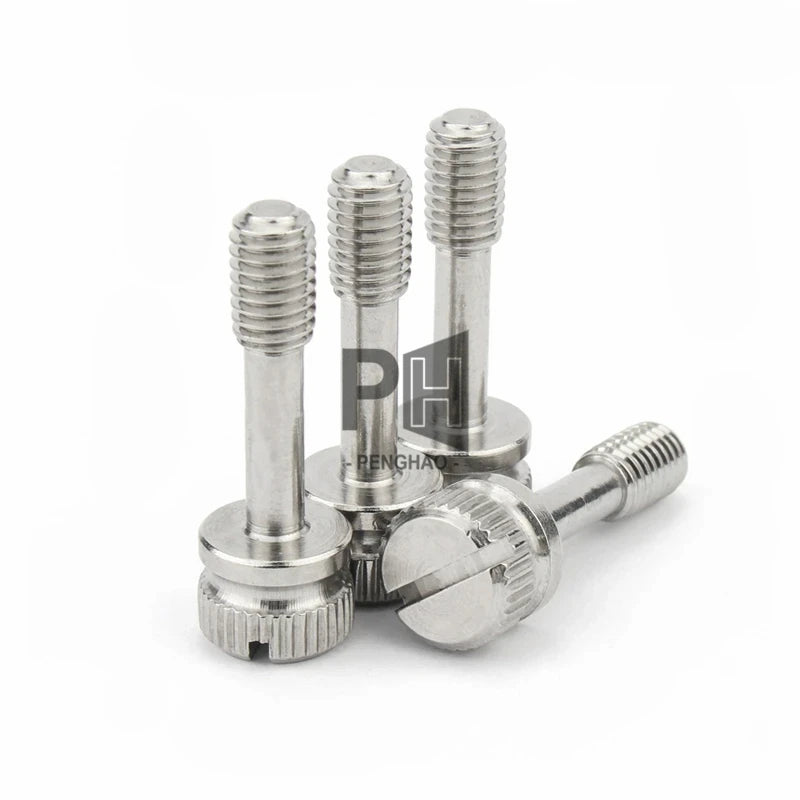 M2 M2.5 M3 M4 M5 M6 M8 304 Stainless Steel Hand Screw Knurled Thumb Anti-loosening Screws Bolts Short Head Slotted Captive Screw