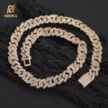 NUOYA High Quality Men Hip Hop Iced Out Cuban Chain Micro Pave Baguetter Zircon Prong Cuban Link Chain Necklace for Gifts