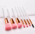 Wholesale 7pcs Luxury Pink Matte Makeup Brush Set for Women's Face Concealer Skin-friendly Soft Wood Handle Daily Makeup Tools