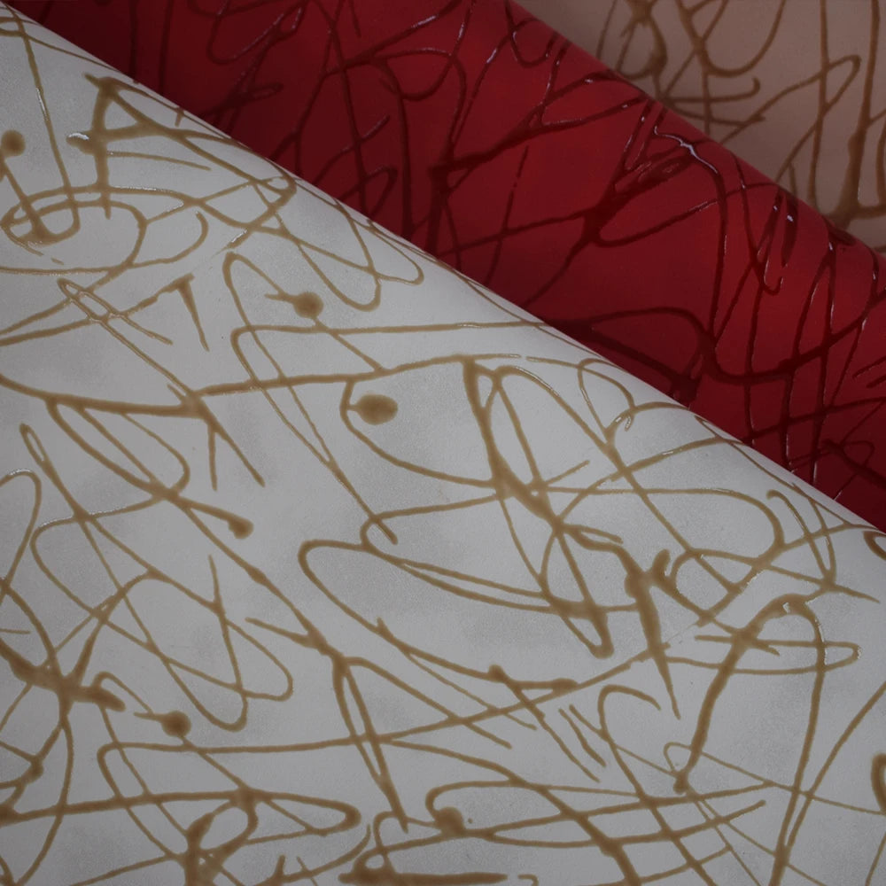 line art fire retardant pu leather for garments