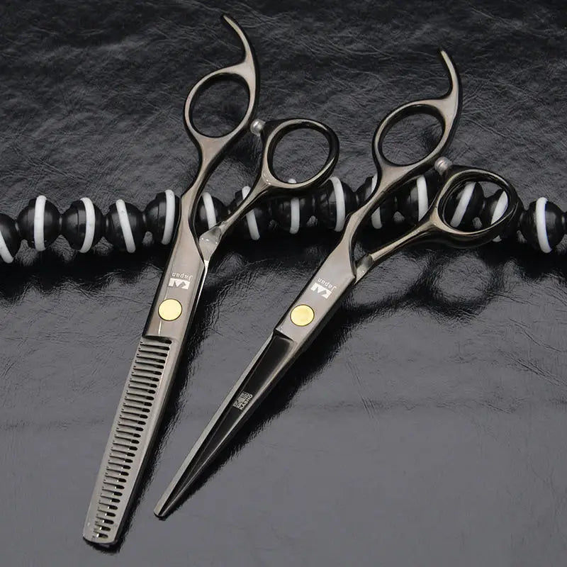 Hair Cutting Scissor Kit Professional Thinning Shears Haircut Scissor Set 6.Stainless Steel Salon Hairdressing