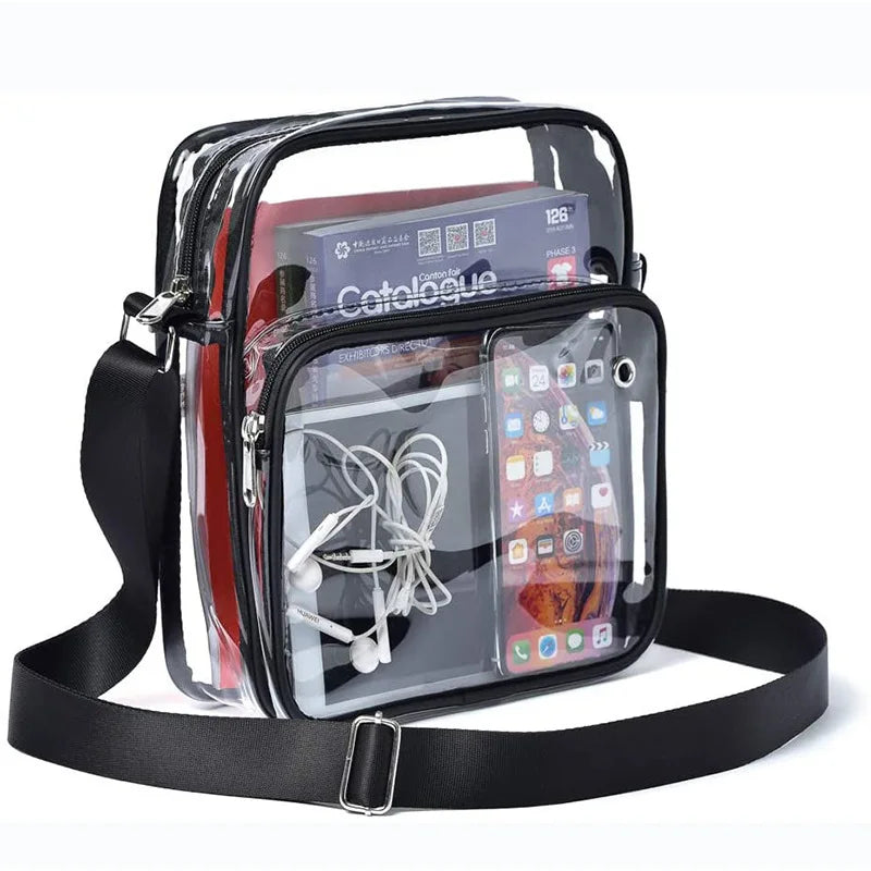 OEM/ODM Transparent PVC Messenger Bag Custom Logo Print Bulk Order Wholesale