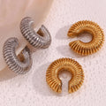 Dreamshow High Quality Light Weight Statement Earrings Hollow Out Gold Plated Jewelry Stainless Steel Clip on Earrings