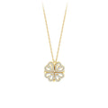 RisingMoon Collar Micro Inlaid Zircon Popularity Titanium Steel Gilded Heart Shaped Four Leaf Clover Necklace