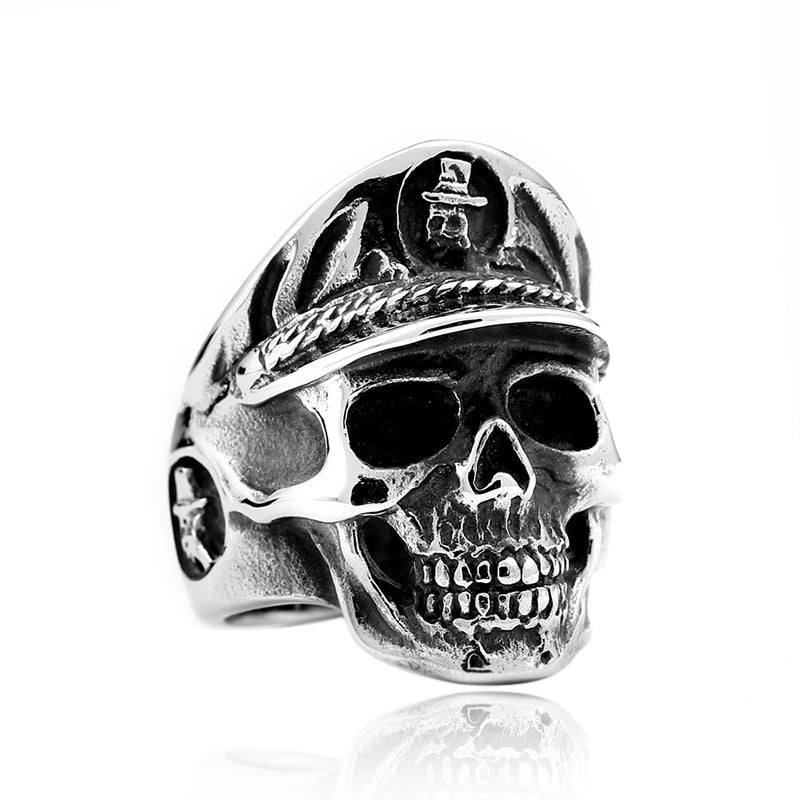 SS8-454R Steel Soldier Skull Policeman Stainless Steel Men Ring New Arrival Punk Jewelry